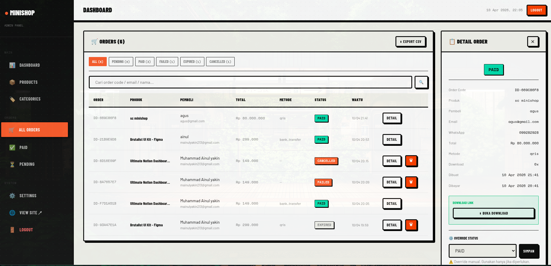 Source code DigitalDrop store