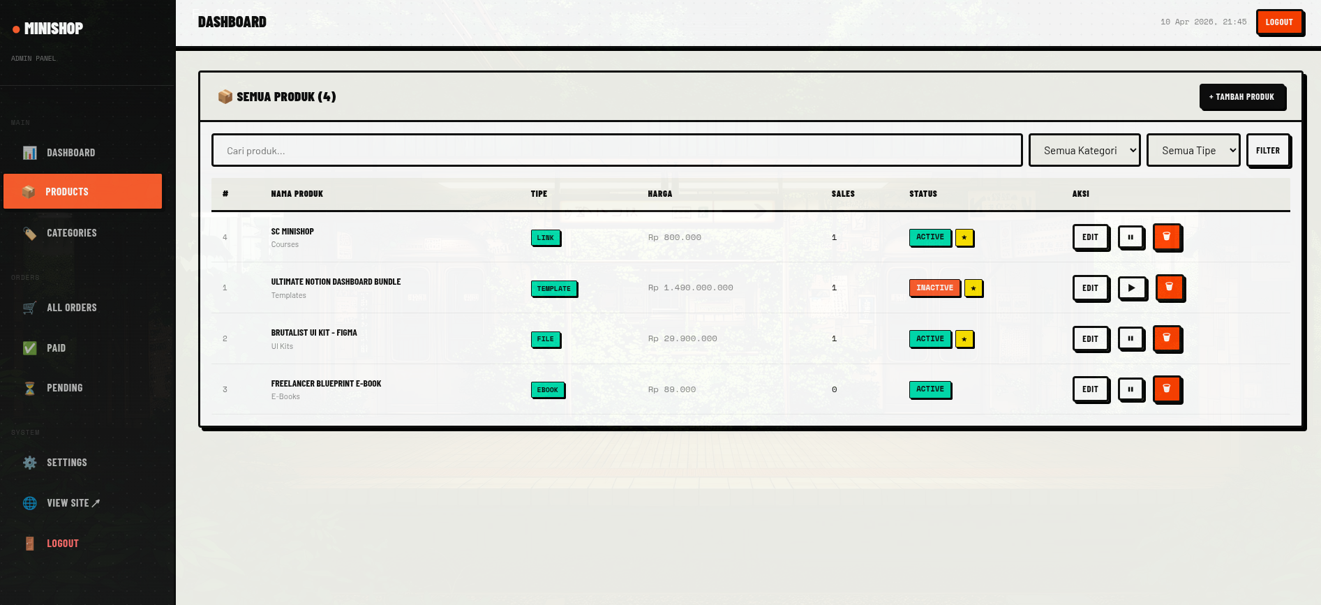 Source code DigitalDrop store