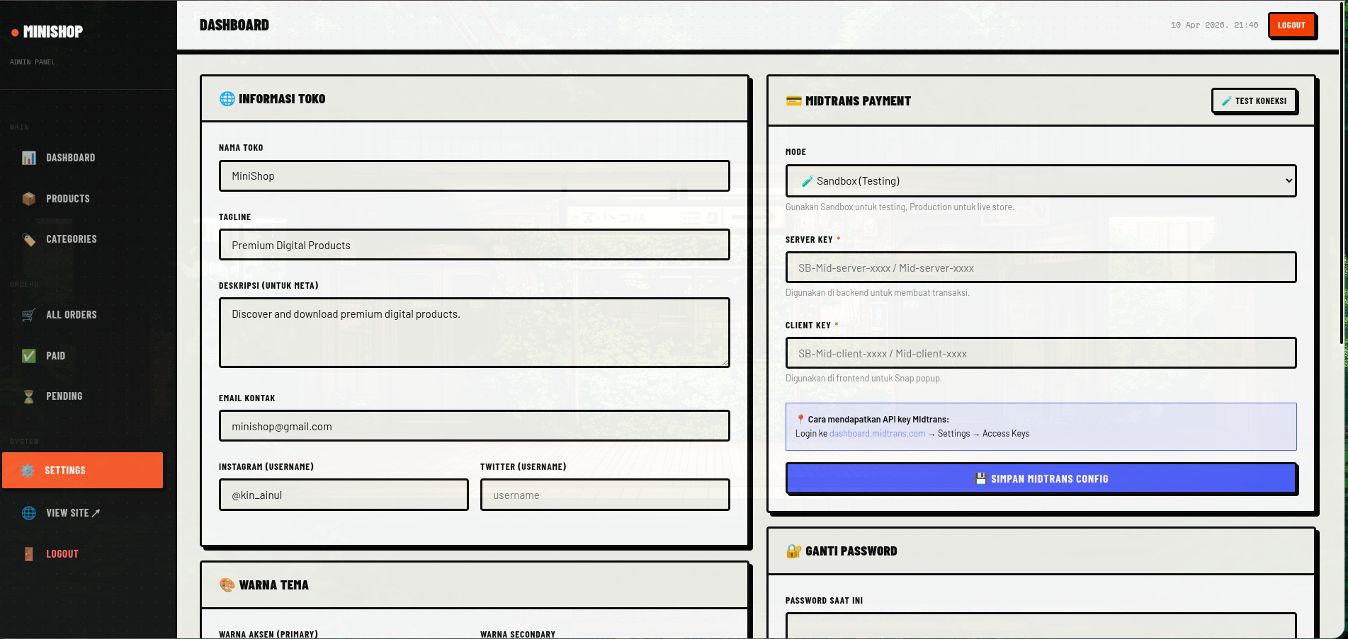 Source code DigitalDrop store